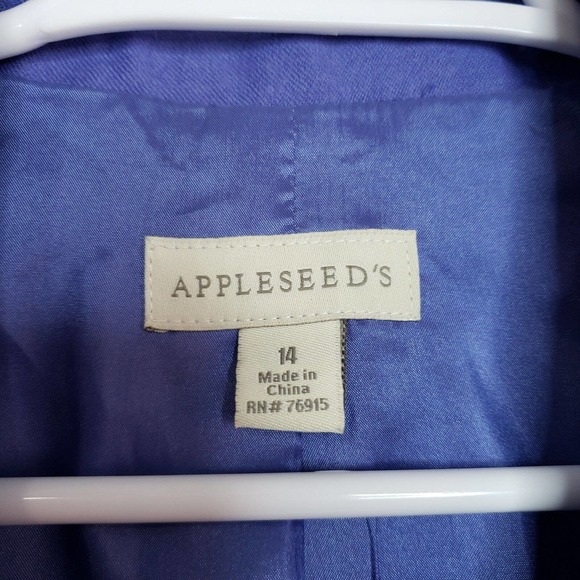 Appleseed's Wool Career Blazer Womens 14 Periwinkle Blue Purple Career - Picture 3 of 9